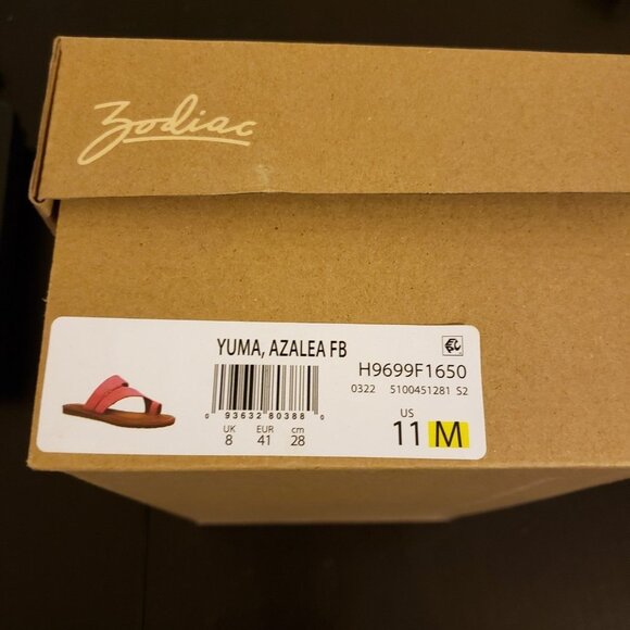 Zodiac Yuma 11M pink Azalea toe loop side sandal - Picture 8 of 8